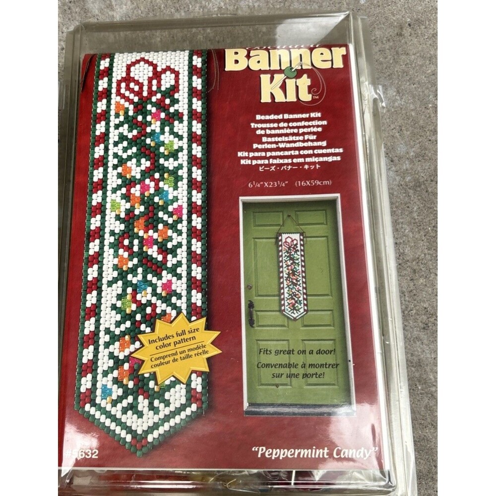 The Beadery Beaded Banner Kit Peppermint Candy #5632 6.25"x 23.25" MADE in USA